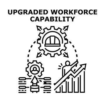 Upgrading workforce capability for business development concept Stock Illustration