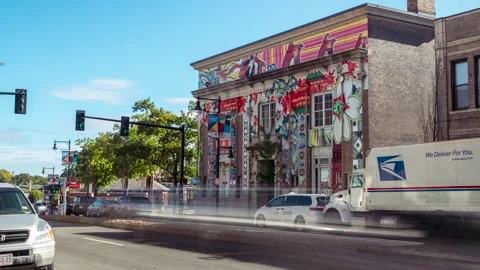 Upham's Corner Dorchester Timelapse Stock Footage 245844532