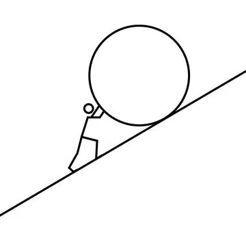 Uphill battle icon 스톡 일러스트