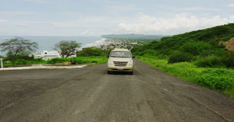 Uphill Drive on Coast Stock Footage 27498289