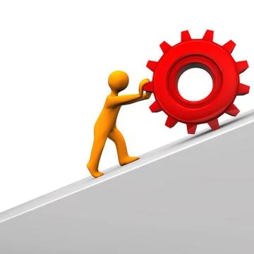 Uphill red gear 스톡 일러스트