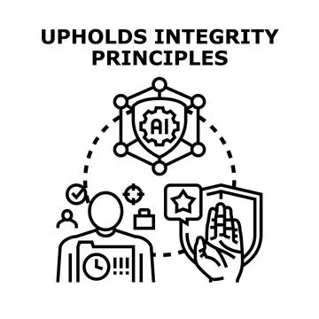 Upholding ai integrity principles for data protection Stock Illustration