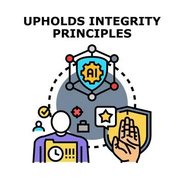 Upholding ai integrity principles for data protection Stock Illustration