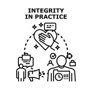 Upholding integrity in professional practice and ethical business communicati Stock Illustration