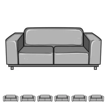 Upholstery couch leather cartoon vector graphic Stock Illustration