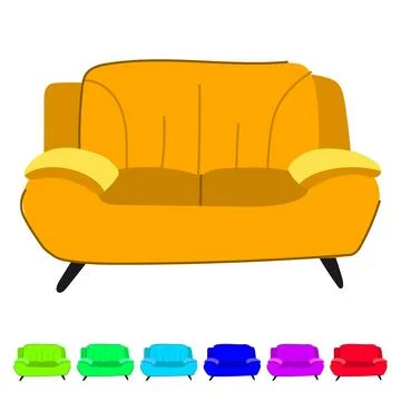 Upholstery couch leather vector cartoon graphic Stock Illustration
