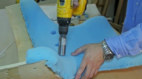 Upholstery, Drilling Foam Stock Footage 40333788