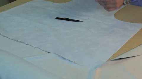Upholstery, Marking The Lining, Close Up Stock Footage 40335744