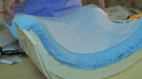 Upholstry, Marking the Lining 스톡 동영상 40329799