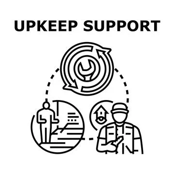 Upkeep support service for property maintenance planning Stock Illustration