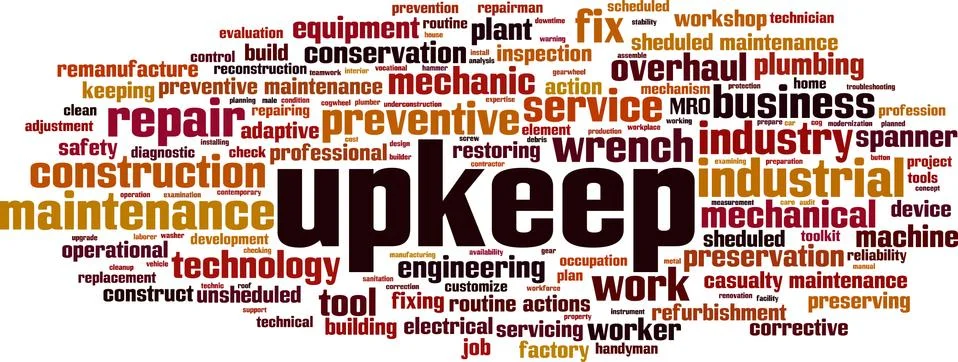 Upkeep word cloud Stock Illustration