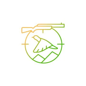 Upland hunting gradient linear vector icon Stock Illustration