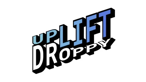 UPLIFT vs DROPPY, 3D Text Animation in Isometric View with Opposite Word Motion Stock Footage 314264164