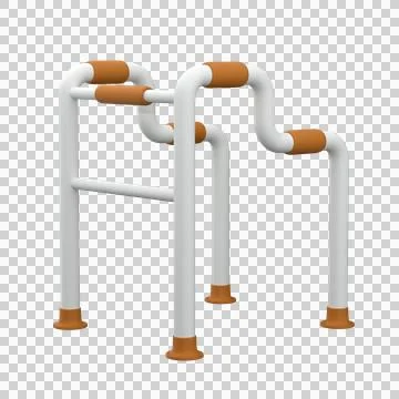 Uplift walker with padded elements on white background, 3d render Stock Illustration