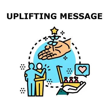 Uplifting message delivering growth support and care Stock-Illustration