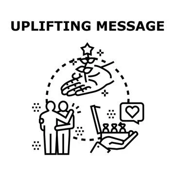 Uplifting message delivering growth support and care Stock Illustration