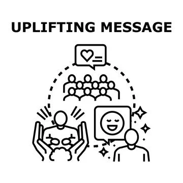 Uplifting message delivering positive emotion to audience Stock Illustration