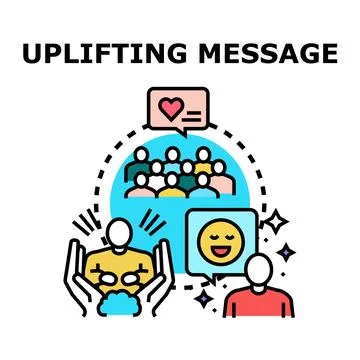 Uplifting message delivering positive emotion to audience Stock Illustration