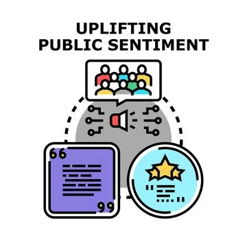 Uplifting public sentiment concept vector icon Stock Illustration