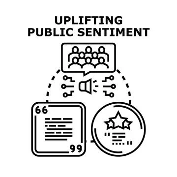 Uplifting public sentiment concept vector icon Stock Illustration