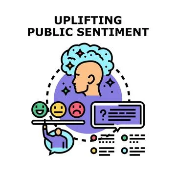 Uplifting public sentiment for improved well being Stock Illustration