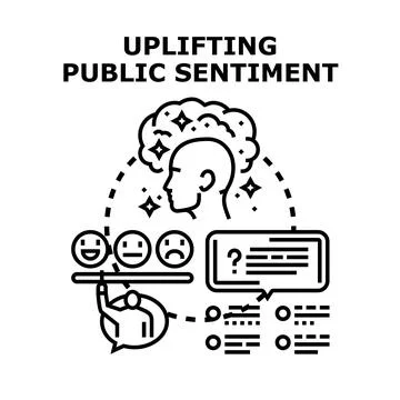 Uplifting public sentiment for improved well being Stock Illustration