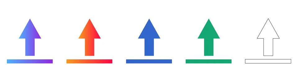 Upload Action Icons Set for Web Interfaces Illustrazione stock