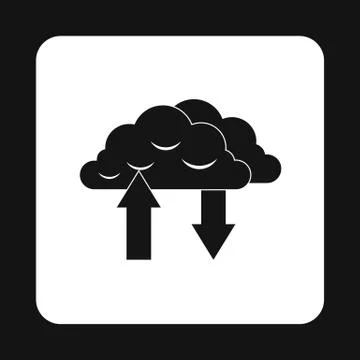 Upload and download data icon, simple style Stock Illustration