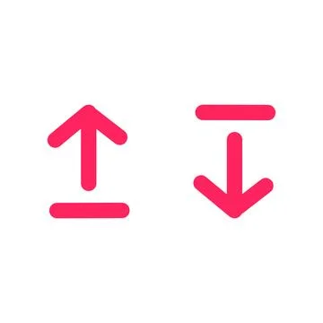 Upload and download icon. Down arrow vector icon. Symbol design icon Stock Illustration