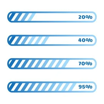Upload and loading progress bars infographics. Download bar with percents Stock Illustration