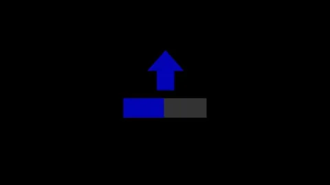 Upload arrow icon animation 4k video with black background. Stock Footage 313727204