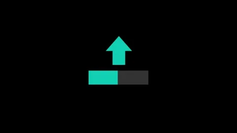 Upload arrow icon animation 4k video with black background. Stock Footage 313727205