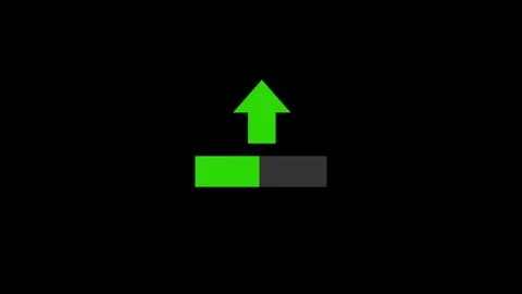Upload arrow icon animation 4k video with black background. Stock Footage 313727209
