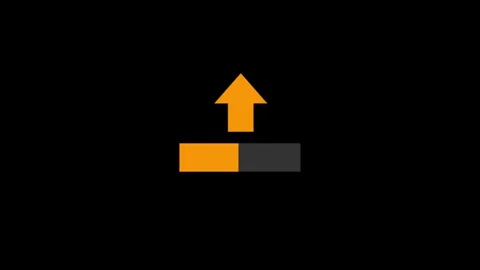 Upload arrow icon animation 4k video with black background. Stock Footage 313727210