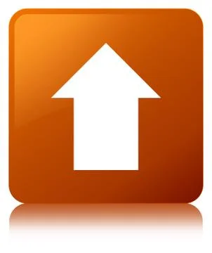 Upload arrow icon brown square button Stock Illustration