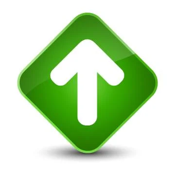 Upload arrow icon elegant green diamond button Stock Illustration