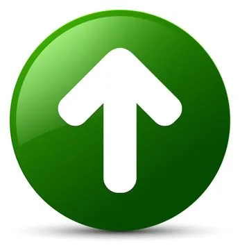 Upload arrow icon green round button Stock Illustration