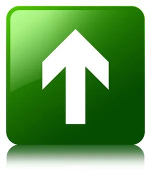Upload arrow icon green square button Illustrazione stock