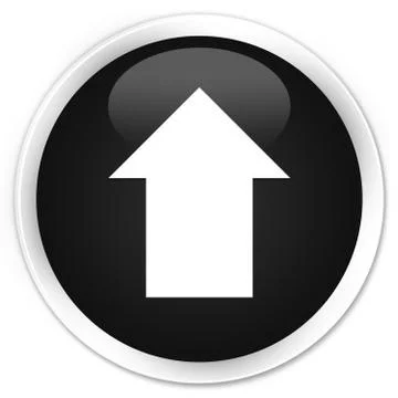 Upload arrow icon premium black round button 스톡 일러스트