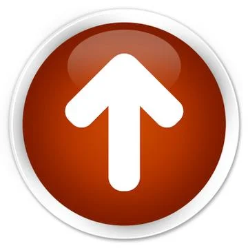 Upload arrow icon premium brown round button Illustrazione stock