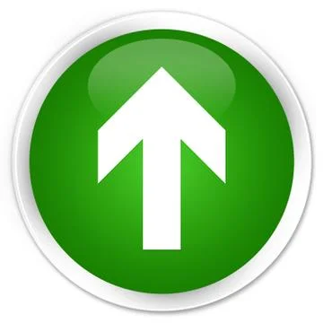 Upload arrow icon premium green round button Illustrazione stock
