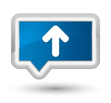 Upload arrow icon prime blue banner button Stock Illustration