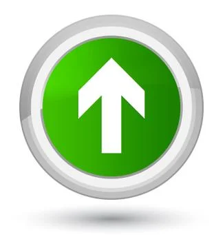 Upload arrow icon prime green round button Illustrazione stock