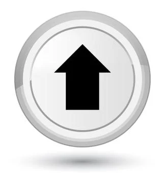 Upload arrow icon prime white round button Stock Illustration