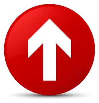 Upload arrow icon red round button Illustrazione stock