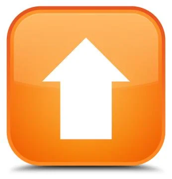 Upload arrow icon special orange square button Illustrazione stock