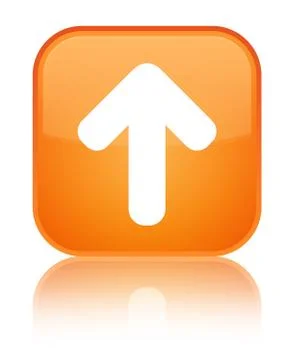 Upload arrow icon special orange square button Stock Illustration