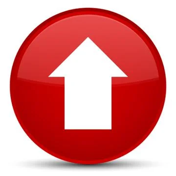 Upload arrow icon special red round button Stock Illustration