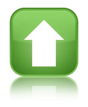 Upload arrow icon special soft green square button Stock Illustration