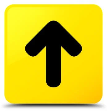 Upload arrow icon yellow square button Stock Illustration